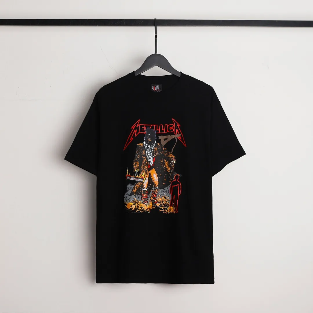 Saint Michael series retro trendy round neck short sleeves Model number: 3153P110 Color: black Size: S M L XL